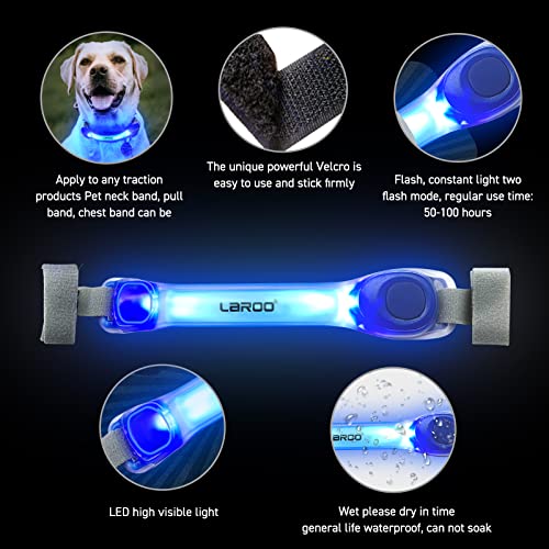 LaRoo LED Dog Safety Light Strip, Hook & Loop for Harness Collar Leash Blue - color: Blue