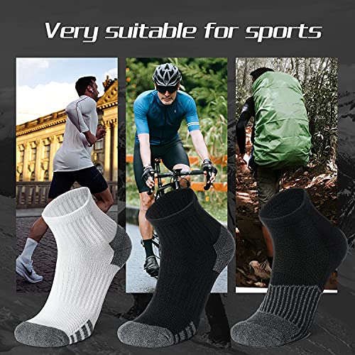 Iseasoo Ankle Compression Socks for Women Men, 5 Pairs Copper Running Socks - color: A03 - Gray, size: Large-X-Large