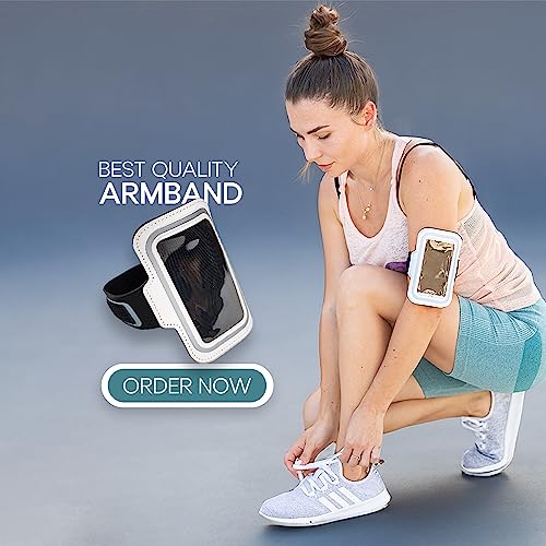 Small Cell Phone Armband for iPhone Mini SE/13 Mini/12 Mini/8/6S/5S/5C/4S/4 Galaxy S10e Water Resistant Cellphone Sport Armband Running Adjustable Elastic Strap Key Pocket for Gym Exercise