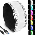 RGB 7 Colors Switchable LED Armband, USB-C Rechargeable, 360° Reflective Running Light for Runners, High Visibility Reflective Running Gear for Joggers Bikers Walkers - color: Weaving