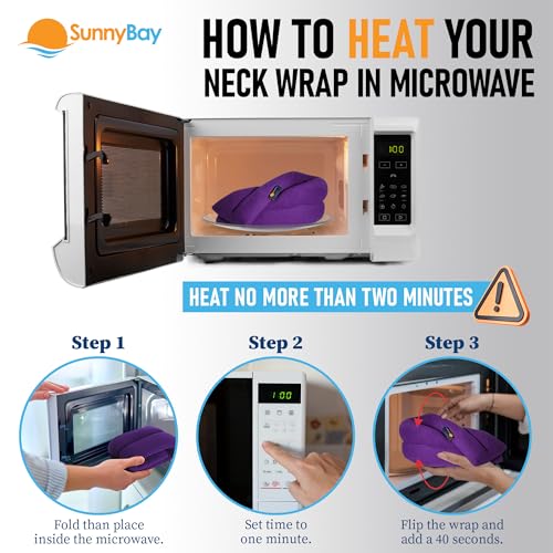 SunnyBay Microwavable Heating Pad, Neck and Shoulder Wrap, 26 inch, Purple - color: Purple