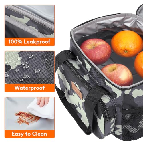 Lifewit Insulated Lunch Box for Men, Lunch Bag Cooler Women, 12-Can 9L - color: Camouflage, size: Medium(9L)