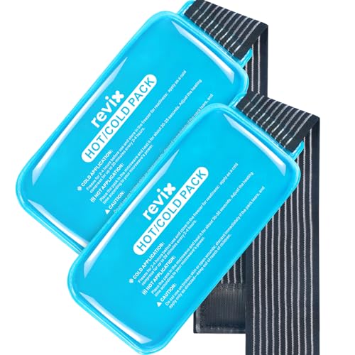 REVIX Ice Packs for Injuries Reusable, 2 Pack Hot & Cold Gel Ice Packs - color: Blue, size: Medium 10 x 5 Inch