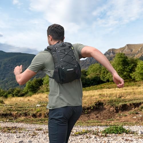 Lightweight Hydration Backpack, Running Backpack with 2L Water Bladder - color: Black