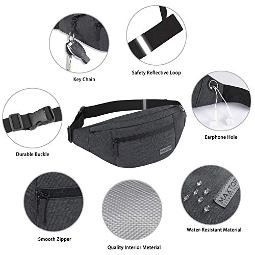 Small Crossbody Fanny Pack Women Men Shoulder Sling Bag Carrying All Phones - color: Dark Grey, size: Large