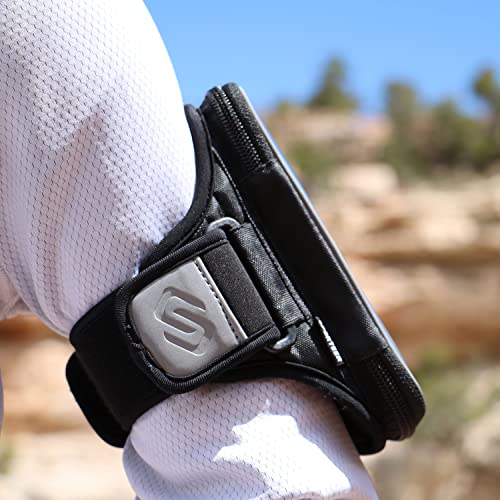 Sporteer Entropy E8 Padded Running Armband Phone Holder, Fits Cases, M/L - size: M/L Reflective Black Straps
