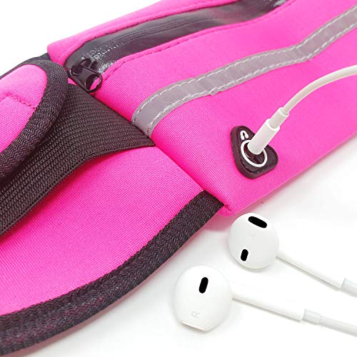 allydrew Adjustable Neoprene Running Belt, Waterproof Fanny Pack, Workout Pouch for Running Jogging Hiking, Pink - color: Pink