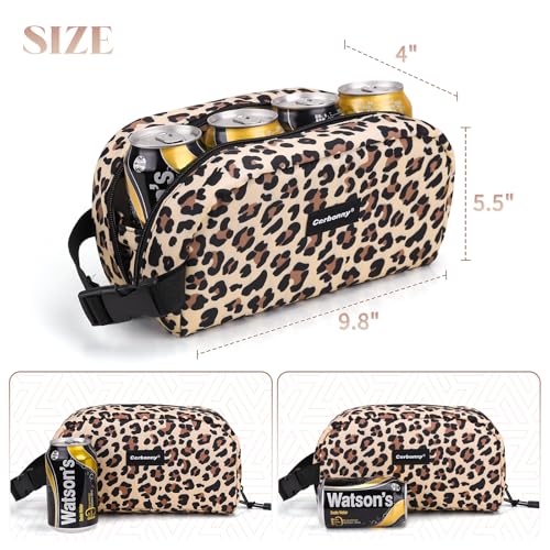 Cerbonny Small Cooler Bag, Freezable Lunch Bag,L Size - color: Brown Leopard - Large
