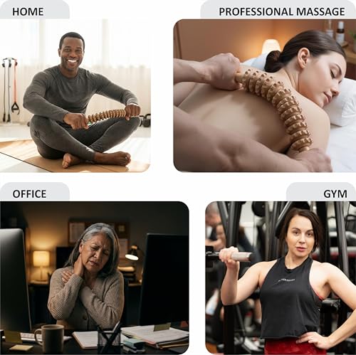 Curved Muscle Roller Stick – Deep Tissue Massage Stick for Muscle Recovery & Sports Therapy, Manual Massage Roller for Legs, Back & Trigger Points (Zero Flex Steel Core) with Travel Bag