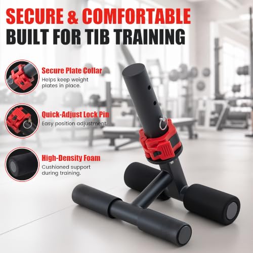 Tib Bar Tibialis Trainer, Tibialis Anterior Exercise Equipment for Home Gym - color: Black-2in