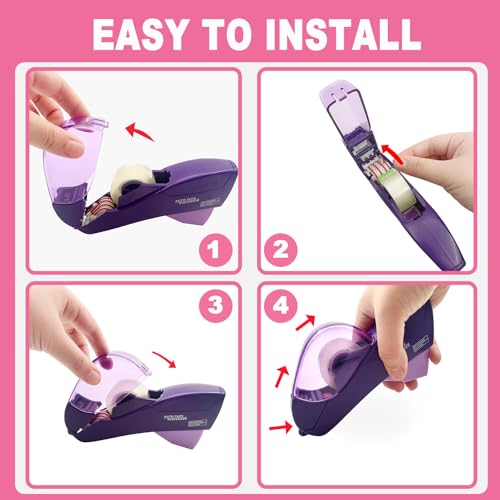 Automatic Tape Dispenser for Wrapping Gifts, Handheld Packaging Tape Dispenser Gun with Cutter, Dispensers for Adhesive Tapes-White - color: White