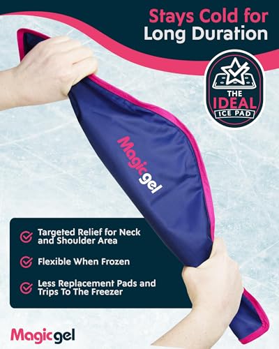 Magic Gel Neck Ice Pack - Reusable Cold Wrap for Neck, Shoulders and Back - Soft and Flexible Freezer Pack for Icing Necks, Shoulder, Upper Body Muscles - Stays Cool for 25 Minutes - color: Neck Ice Pack