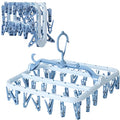 Foshine Clothes Drying Racks Foldable Clip Hangers Plastic with 32 Clips - color: Blue