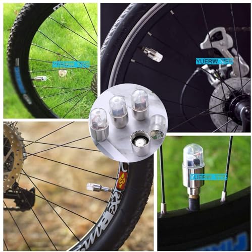 4 Pack LED Valve Stem Caps Lights for Car Tires Wheel Assemblies Light up Air Neon Bicycle Motorcycle Tyre Bike Truck Golf Cart for Kids Men Women(Blue) - color: 4-Blue