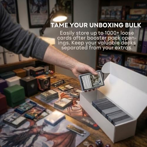 Trading Card Storage Box, 10-Pack Cardboard Trading Card Box with Dividers - color: 10-Pack/White