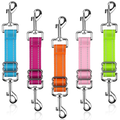 YUEPET Dog Safety Collar Clips 5 Pack Adjustable Prong Collar Backup Clips - color: Blue+Rose red+Orange+Pink+Green