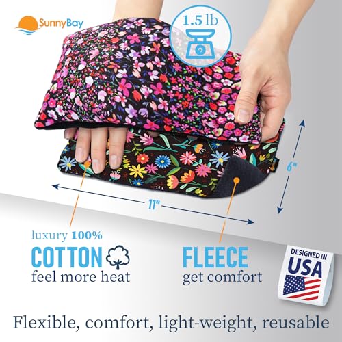 SunnyBay Heating Pad, Neck and Shoulder Wrap, 6x11 inch, Meadow - color: Meadow and Melody Flowers