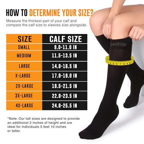 Doc Miller Compression Socks 8-15 mmHg for Women & Men, 1 Pair - color: Black, size: Large