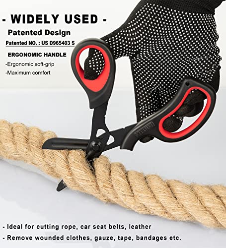 MEUUT Medical Scissors 2-Pack Trauma Shears for Nurses All Purpose Scissors - color: Black/Grey+black/Red