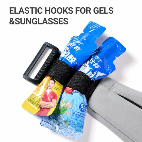 Running Belt Fanny Pack Men Women, Slim No-Bounce Waterproof Phone Holder - color: Grey