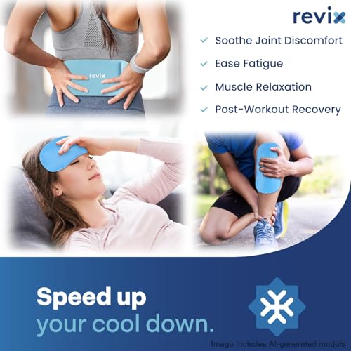 REVIX Ice Pack for Injuries Reusable, 2-Pack Hot & Cold Gel Wrap with Strap - color: Blue, size: Medium 10 x 5 Inch