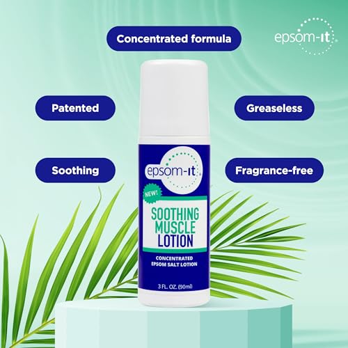 EPSOM-IT Soothing Muscle Roll On Magnesium Lotion, Epsom Salt, Arnica, 3 Oz - size: 3 Fl Oz (Pack of 1)