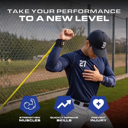 Bucwild Sports Baseball Resistance Bands - Pitching Bands for Youth & Adult - color: Yellow Bands (Adult)
