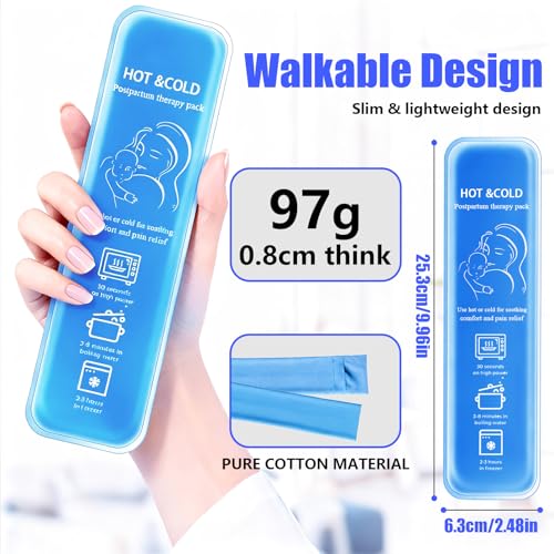 Postpartum perineal ice Pack, Hot and Cold Ice Pack for Women After Pregnancy, Postpartum Ice Pack for Recovery, Affordable & Reusable，2 Ice Packs and 2 Washable Sleeves. (Pink Flower) (Blue 1) - color: Blue 1