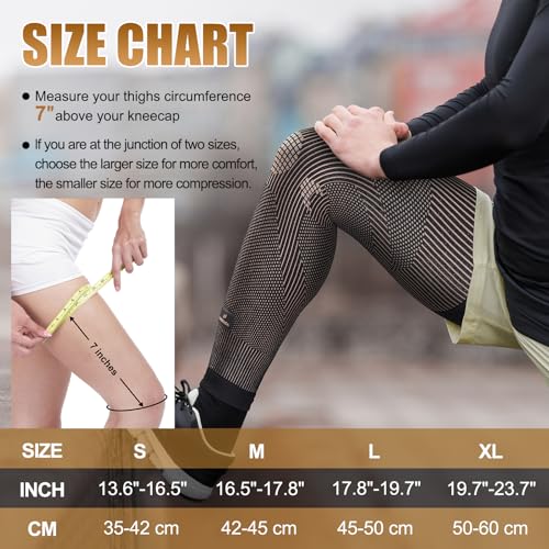 NEENCA Copper Compression Leg Sleeve, Ultra-thin with Copper Ions Infused - size: Large