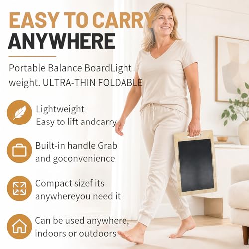 3-in-1 Wooden Slant Board, Calf Stretcher & Balance Board