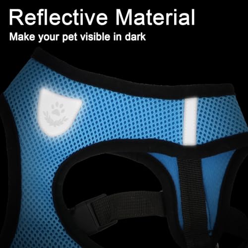 Hypeety Dog Vest Harness No-Pull Reflective Step-in Air Mesh Vest, Blue, S - color: Blue, size: S