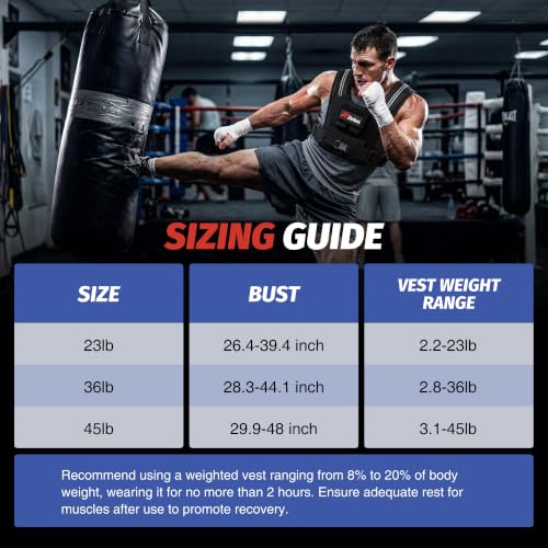 ZELUS Weighted Vest Men, 23lbs/36lbs/45lbs Adjustable Weight Vest - size: 23LB