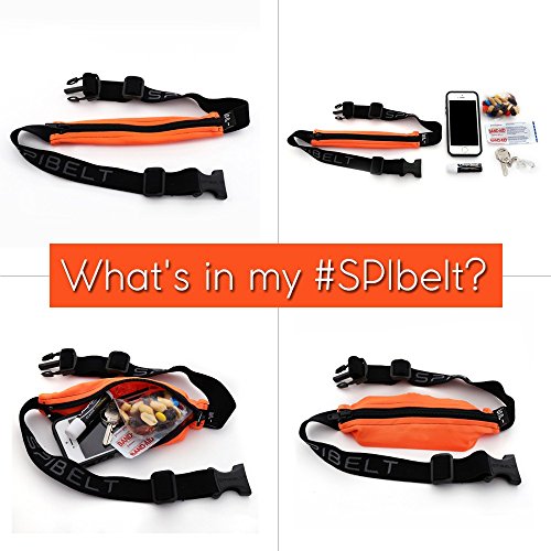 SPIbelt Performance Running Belt for Adults, Expandable Pocket, Energy Gel Loops, Adjustable Waist, No Bounce, Black with Black Zipper (Pack of 2) - size: One Size (Pack of 2)