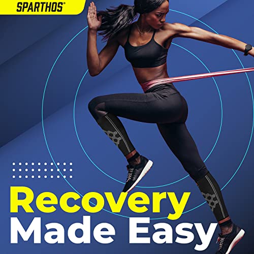Sparthos Calf Compression Sleeves, Shin Splint Relief Men, Women - Black-M - color: Midnight Black
