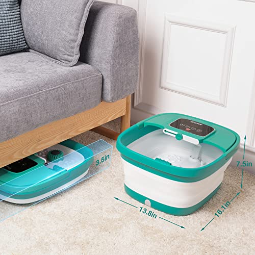 HOSPAN Collapsible Foot Spa, Foot Bath Massager with Heat, Bubble & Massage - color: Sky Blue