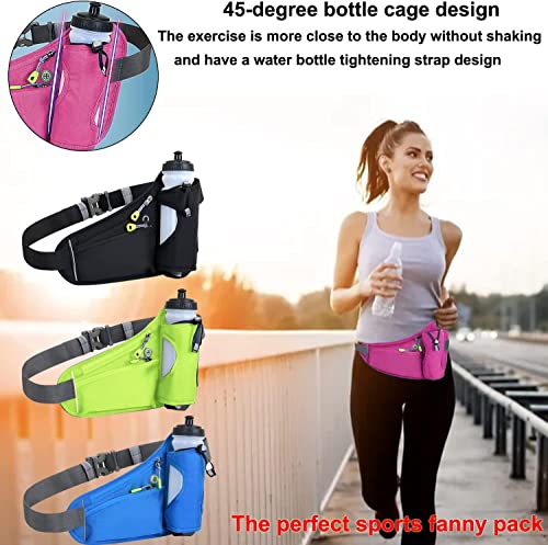 Fanny Running Belt Waist Crossbody BumBags for Running Hiking Travel Workout Adjustable Buckle Strap for Women (Rose Red) - color: Rose Red
