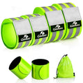 GoxRunx Reflective Bands Running Gear 6 Pack-Adjustable Reflective Armband Arm Wrist Ankle Leg Bands Reflectors -Reflective Tape Straps for Clothing Night Running Cycling Walking -Slap Bracelets - color: Green