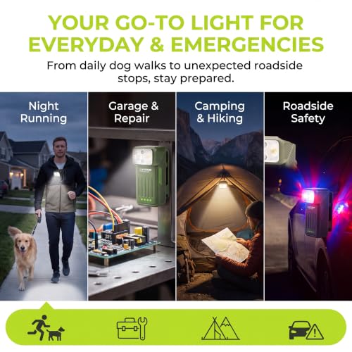 EDC Flashlight Rechargeable Clip-On Light 90° Rotatable Pocket Light - color: Khaki