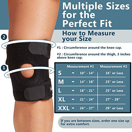 ComfiLife Knee Brace for Knee Pain Relief – Neoprene Knee Brace for Working Out, Running, Injury Recovery – Side Stabilizers – 3 Point Adjustable Compression – Open Patella Support, Non-Slip (Large) - size: Large (Pack of 1)