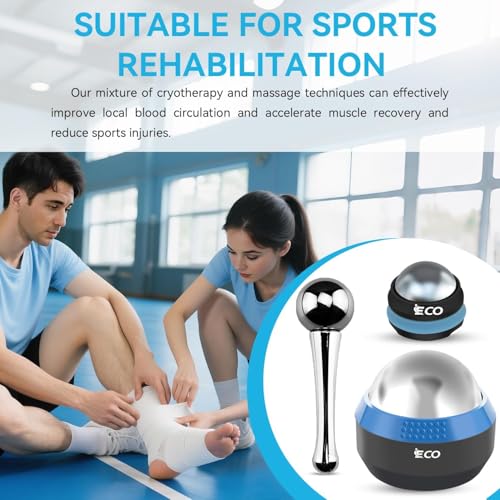 iECO Massage Ice Roller Ball Cold & Heat Therapy Plantar Fasciitis Roller - color: Set of 3