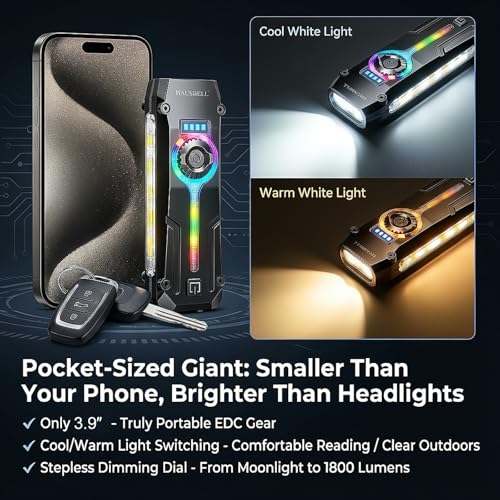 2PCS Flat EDC Rechargeable Tactical Flashlight UV Magnetic small Work light - color: Black+Black