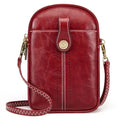 S-ZONE Small Crossbody Bags for Women Trendy RFID Blocking Cell Phone Purse - color: Red