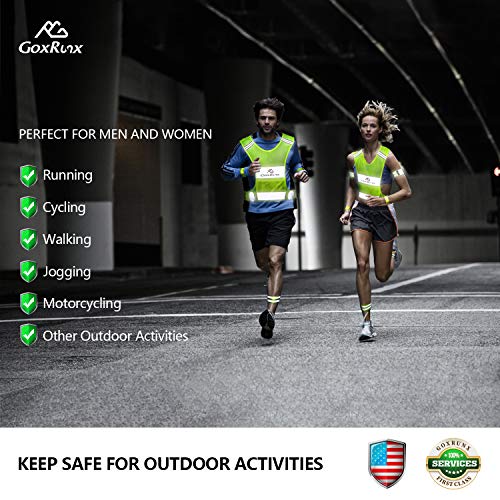 GoxRunx 2 Pack Reflective Vest Running Gear Ultralight Runner Safety Vest+Armbands & Bag