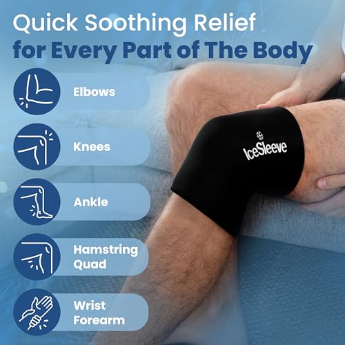 IceSleeve Elbow & Knee Ice Pack Wrap, Cold & Heat Therapy, Black XL, 1 Pack - color: Black, size: Extra Large