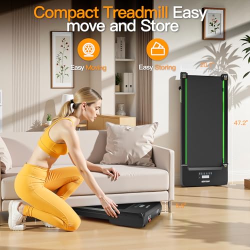AKLUER Walking Pad Treadmill with 12% Auto Incline Adjustable Handlebar - color: deep black