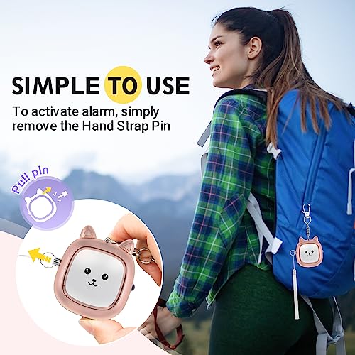 Safe Sound Personal Alarm, 130 dB Loud Siren Song Emergency Security Alarm Keychain with LED Light, Personal Sound Safety Siren for Women, Men, Children, Elderly(Rose Gold) - color: Rose Gold