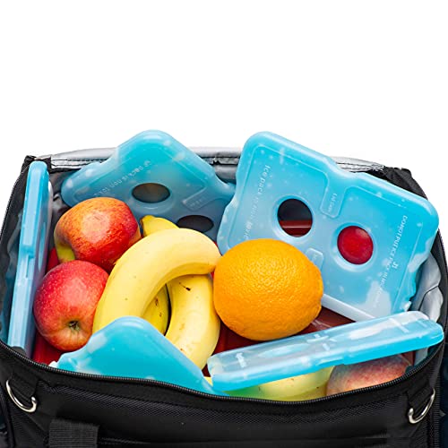 Ice Pack (Set of 5) Large Leak-Proof, Slim, Reusable, Freezer-Safe, Long-Lasting for Cooler Bags, Lunch Bags and Lunch Box. Keep Food and Drinks Cold for Hours.