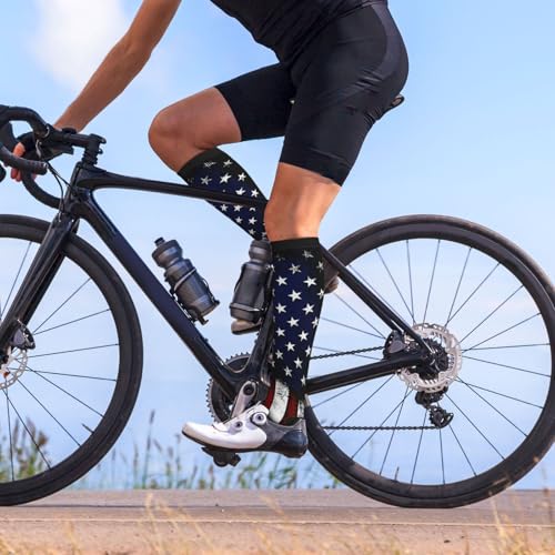 Compression Socks Knee High Circulation Support Socks For Women Men Athletic Running Hiking Cycling - color: American Flag