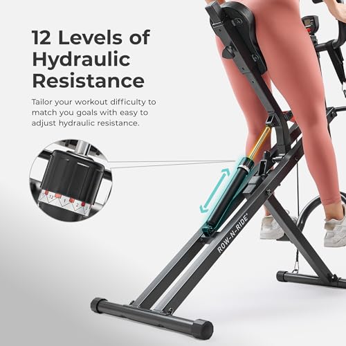 Sunny Health & Fitness Row-N-Ride Trainer for Full-Body Home Exercise