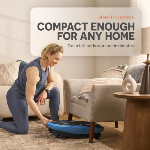 Lifepro Rumblex 4D Vibration Plate Exercise Machine with 7 Training Modes - color: Blue, size: Plus Mini